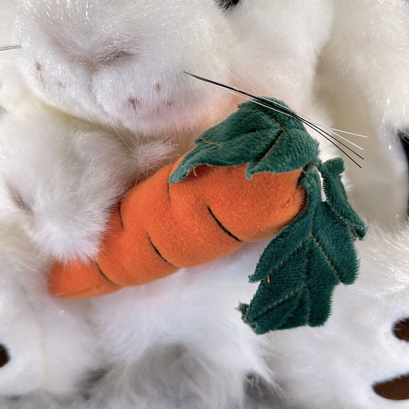 White Floppy Eared Bunny Rabbit Holding a Carrot Plush Stuffed Animal 🌟EUC🌟 - Picture 3 of 10